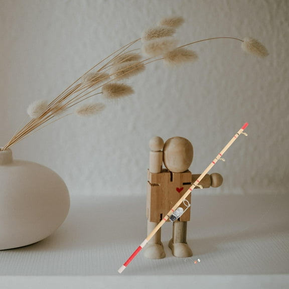 KALLORY Miniature Dollhouse Fishing Pole Realistic Fishing Rod for Doll House 1 Set Mini House Accessory Decorative Model