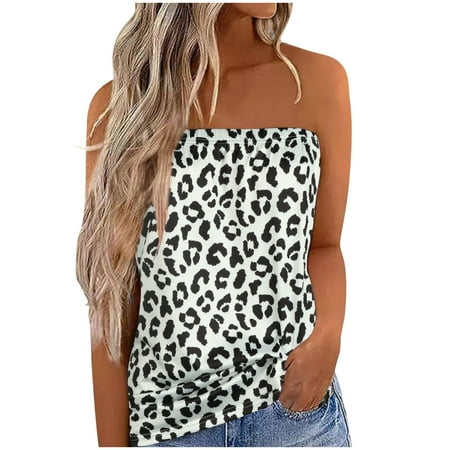 

Shirt For Women Sleeveless Tops Women Casual Print Tube Top Blouse Women S Bra Top Pullover
