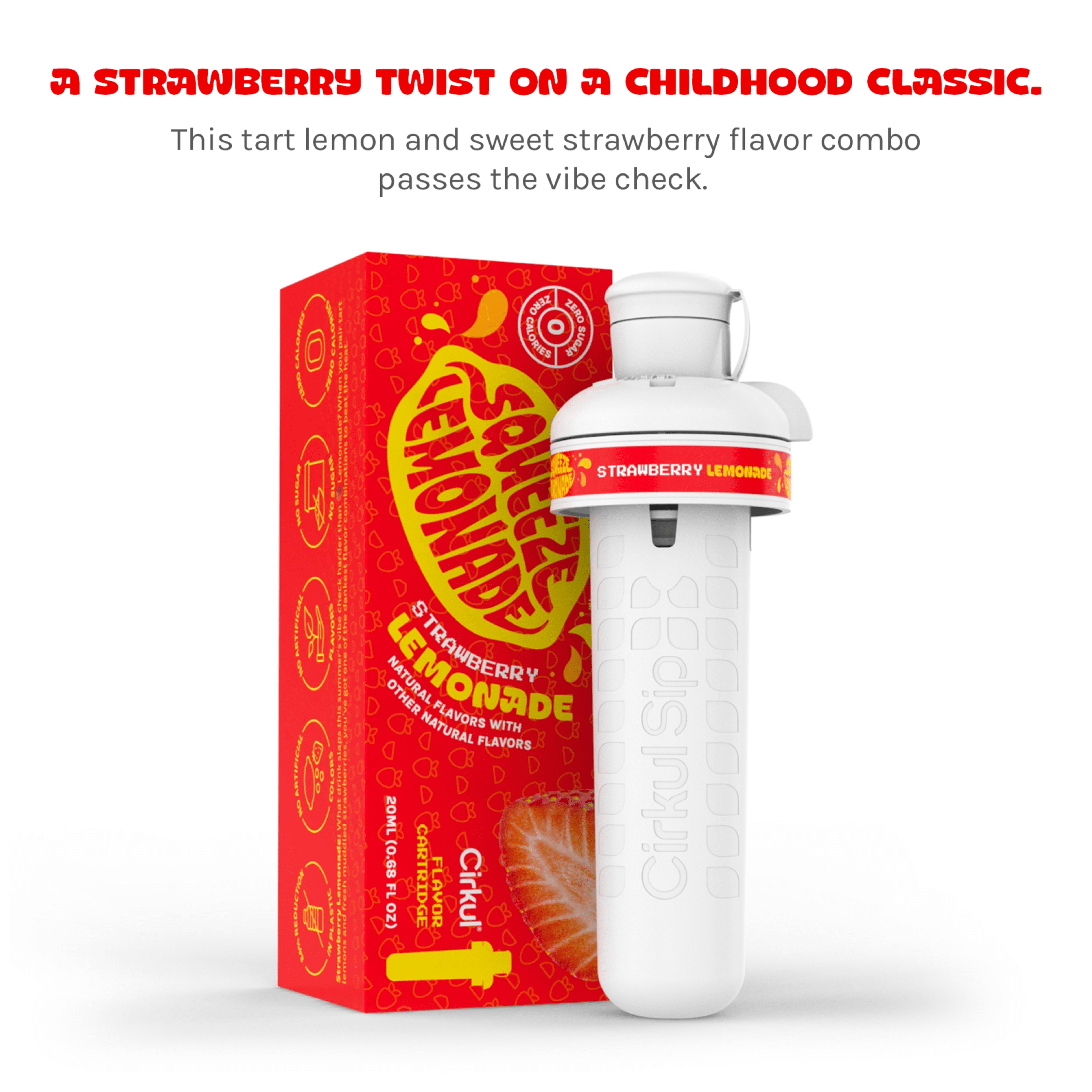 (2 pack) Cirkul Squeeze Strawberry Lemonade Flavor Cartridge, Drink Mix, 1-Pack