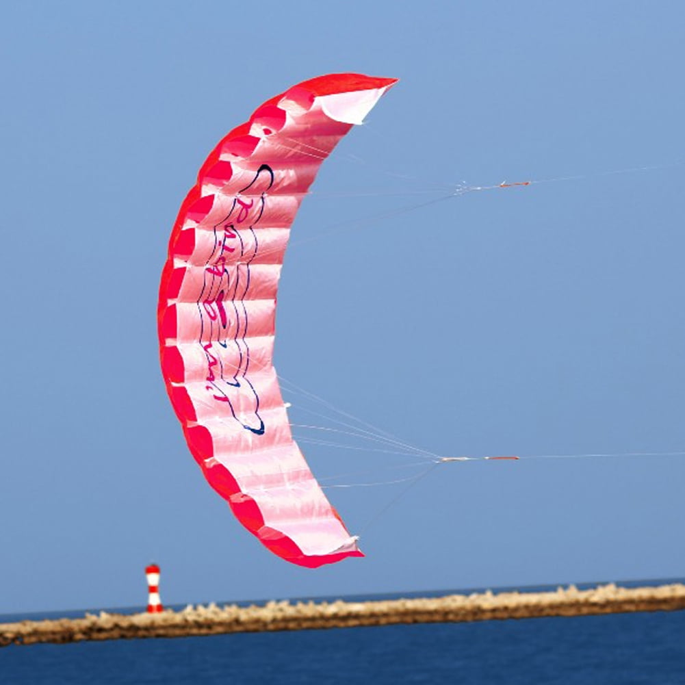 Nylon Line Soft Plus Material Parachute Rainbow Sport Beach Kite Sailing Handle 