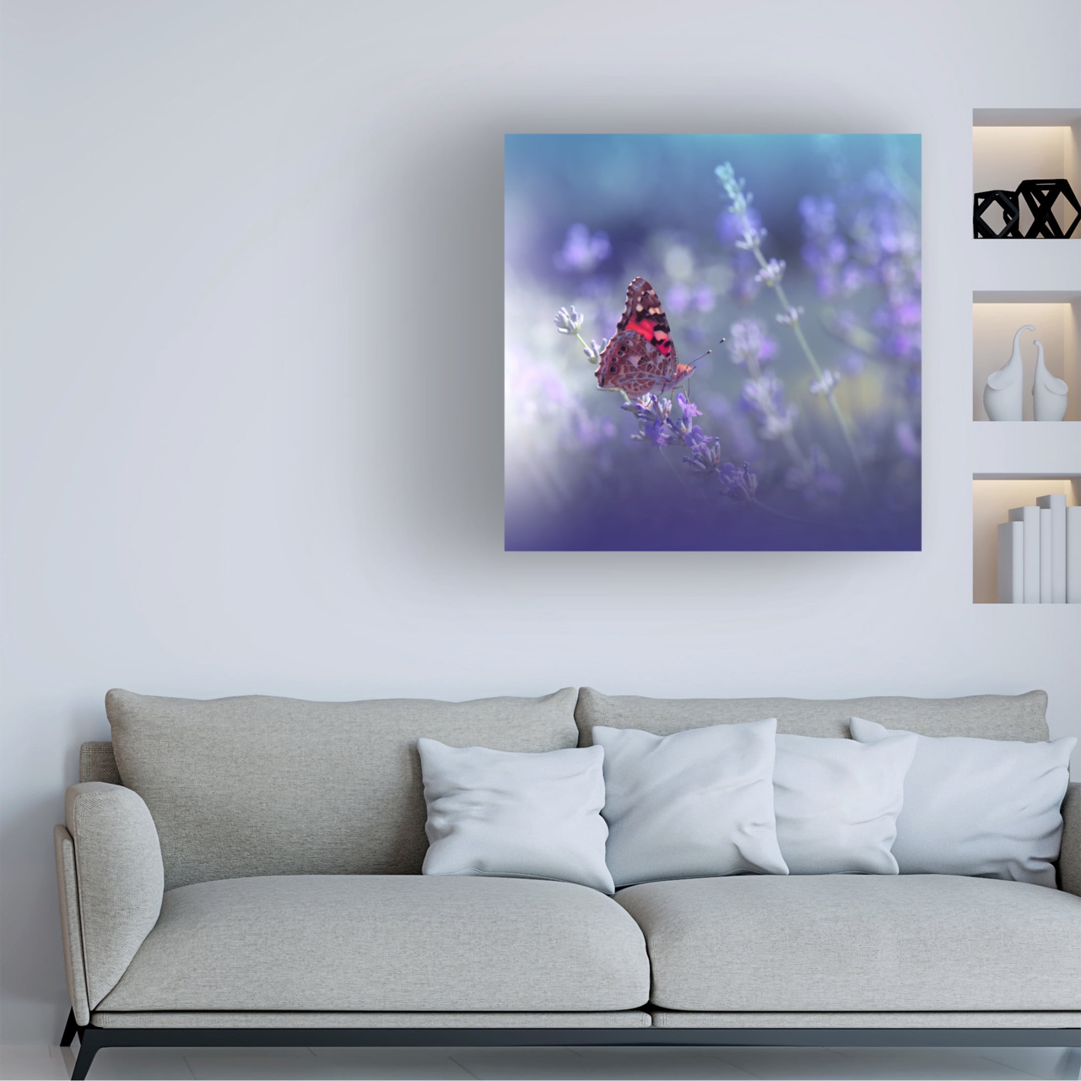 Canvas Wall Art - Juliana Nan 'Queen Of Flowers ' Wall Art for Living Room, Bedroom, or Office Décor by Trademark Fine Art - 14 x 14 Inches