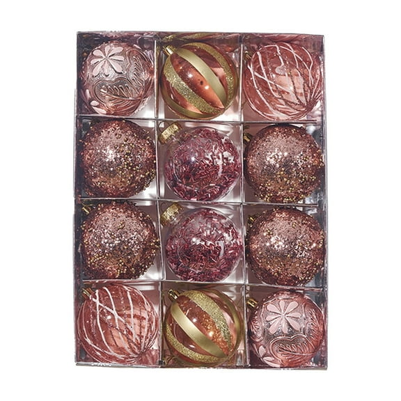 Christmas Ball Ornaments Set 12pc Large Shatterproof Pastic Christmas Tree Decorations Hanging Ornaments for Xmas