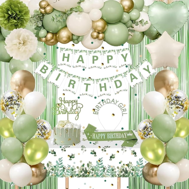 Yanonmyfd Guirnalda de Globos Kit de Arco,50 Piezas Kit de Globos de Fiesta de 18 Pulgadas para Bodas,Fiestas de Cumpleaños,Decoración de Fiestas Navideñas(Azul),Cumpleaños-Verde