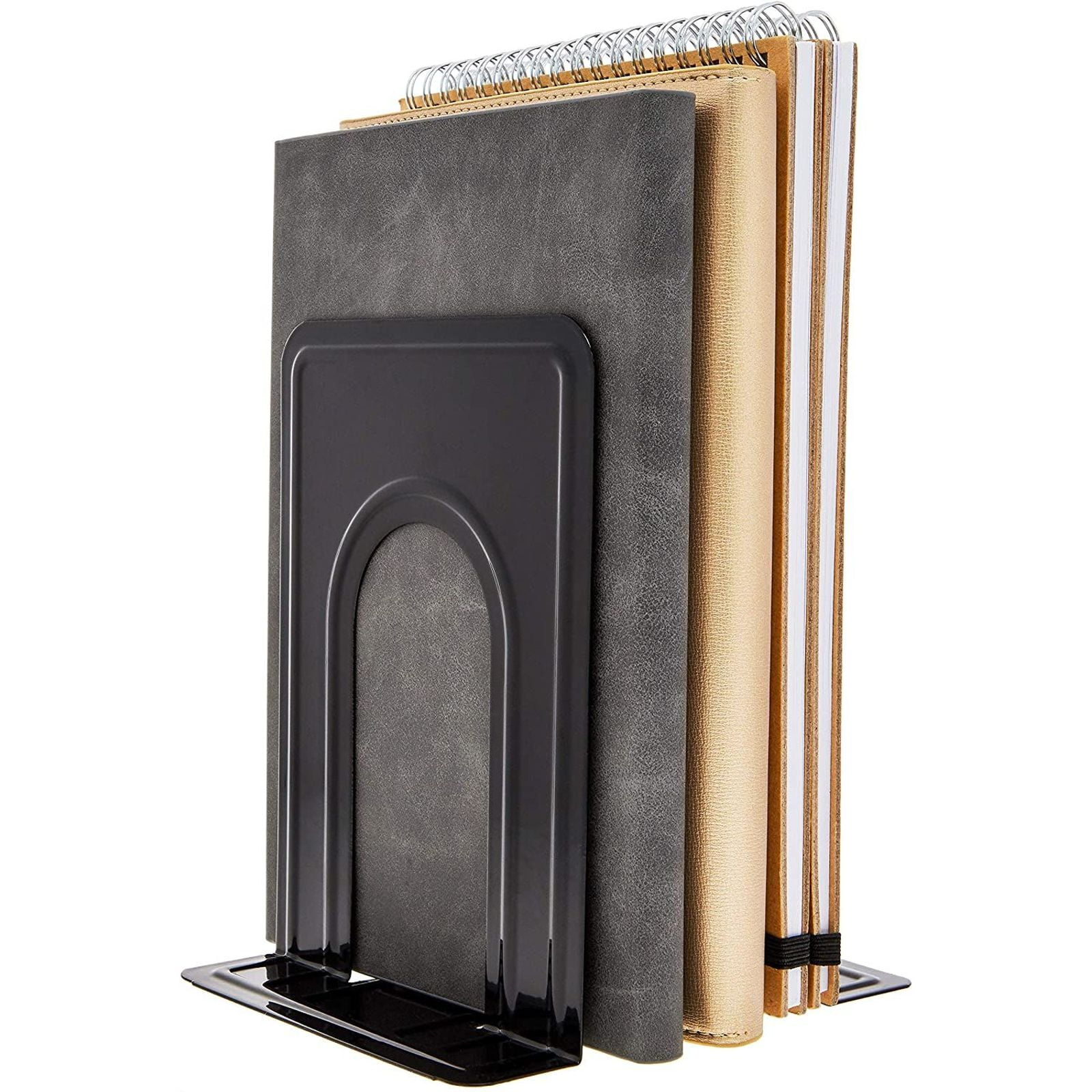 Black Book 6.7 x 5.7 x 5.0 In Bookends Heavy Duty Metal Book Ends for Shelves 