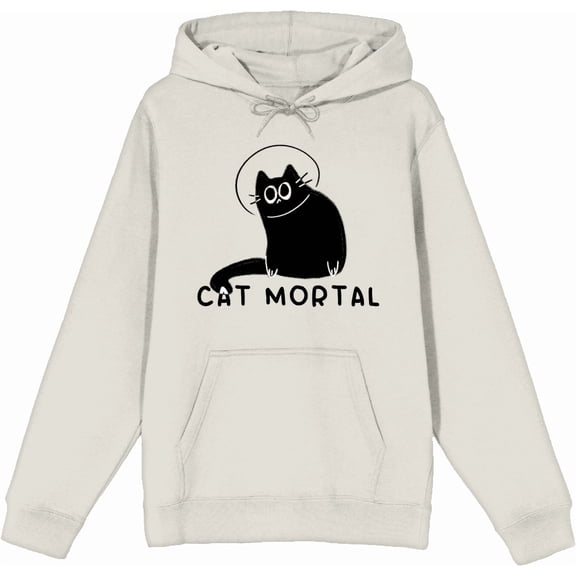 Black Cartoon Helmet Cat Adult Sand Long Sleeve Hoodie-Medium
