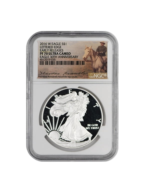 2016 1 oz American Silver Eagle NGC PF-70 ULTRA CAMEO LETTERED EDGE EARLY RELEASES EAGLE 30TH ANNIVERSARY