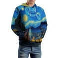 thumbnail image 5 of Starry Night-2 Men's Women Vintage 3D Hooded Sweatshirt - All-Season Loose Fit Streetwear, 5 of 6