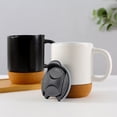 thumbnail image 2 of 350ML Matte Black Coffee Mug with Grip Handle Cork Bottom Detachable Dustproof Lid Heat-Resistant Ceramic Tea Milk Water Cup Birthday Gift, 2 of 7