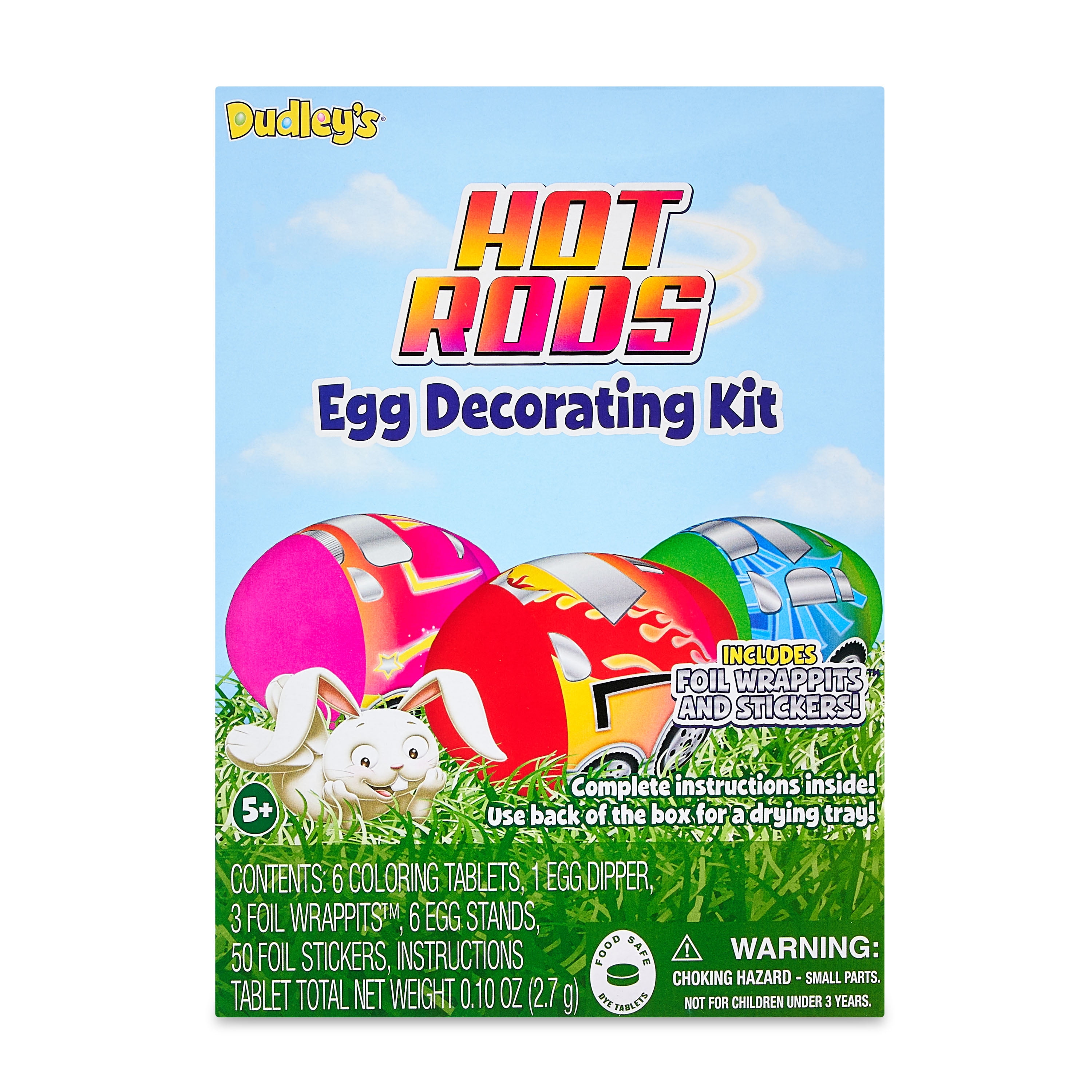 Dudley's Hot Rod Egg Activity Kit, Egg Dye, Easter, Stickers