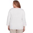 thumbnail image 2 of Alfred Dunner Womens Plus-Size Split Neck Botanical Gold Foil Print Sweater, 2 of 4