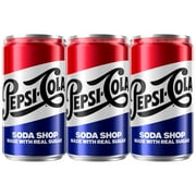 Pepsi Cola Real Sugar Soda Pop, 7.5 fl oz 6 Pack Mini Cans