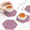 thumbnail image 7 of Pofeuu Yellow Lemon And Orange Print Leather Coasters Set of 6, Round Cups Mugs Mat Pad for Home Kitchen Heat Resistant Drink Coasters,Hexagon, 7 of 7