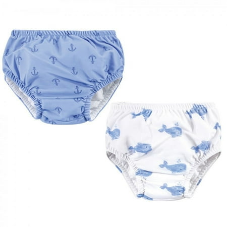 UPC: 0660168252422 | Hudson Baby Infant and Toddler Boy Swim Diapers Blue Whale Navy Anchor 5 Toddler