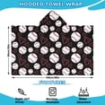 thumbnail image 2 of Black Baseballs and Hearts Pattern Hooded Bath Towel，60"x35" for Ages 3 To 12 Kids, Quick Dry Lightweight Soft Microfiber Hood Beach Towel Cover Up for Kids, 2 of 7