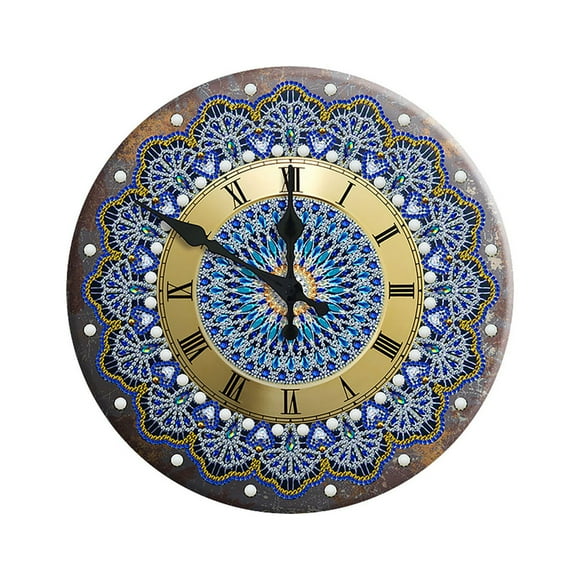 EGNMCR Wall Sign Wrought Iron Sign Decoration Round With Clock And Metal Painting metal poster