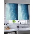 thumbnail image 5 of Sheer Curtains 54 Inch Length, Blue Ombre Semi Sheer Curtains Light Filtering Window Treatment, Coastal Beach Modern Abstract Art Privacy Voile Drapes for Living Room Bedroom 52x54 Inch, 5 of 7