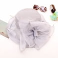 thumbnail image 2 of CoCopeaunt New Retro Organza Top Hat Wedding Dress Hat Woman Summer Beach Large-Brimmed Gauze Sun Hat, 2 of 6
