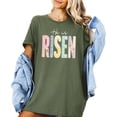 thumbnail image 2 of Ink Printed Image NOT a Quilt Patch Easter He Is Risen Shirt for Women Christian Spring Tee Military Green Shirt Adult Small, 2 of 7