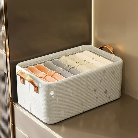 Gold Storage Basket,Foldable Large Capacity Clothes Organizer,Washable Household Storage Bin,Underwear Laundry Storage Box,Stylish Home Storage Basket,Multi-Purpose Fabric Storage Container