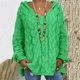 thumbnail image 2 of Suéter de manga larga con cuello en V y línea de color sólido calado informal sexy para mujer Blusa Fridja  hjk2185, 2 of 5