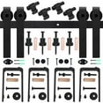 thumbnail image 5 of CCJH 7FT Bypass Double Door Matte Black Steel Barn Door Hardware Kit 2 Pieces, 5 of 8