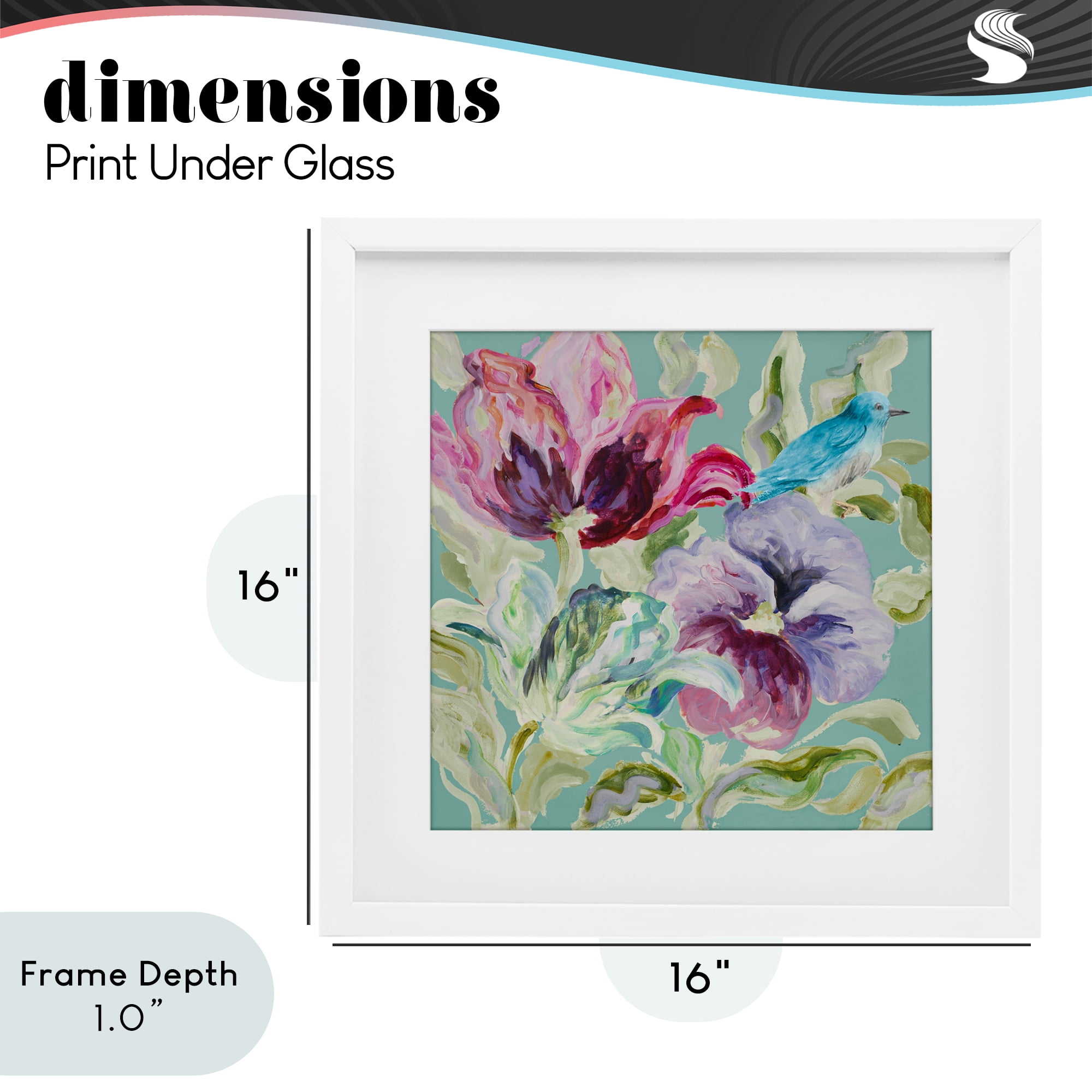 Stupell Industries Lyrical Garden Strokes White Framed Print Under Glass, design by Lanie Loreth