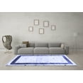thumbnail image 3 of Ahgly Company Machine Washable Indoor Square Solid Blue Modern Area Rugs, 7' Square, 3 of 4