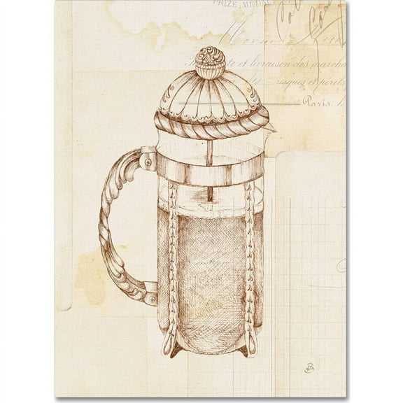 Trademark Fine Art "Authentic Coffee II" Canvas Art by Daphne Brissonnet