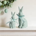thumbnail image 4 of Rattan Effect Resin Bunny Figurines Set of 2 — Easter Table Decor, Spring Farmhouse Centerpiece Statues for Home, Indoor Easter Bunny Decorations & Gift(Green), 4 of 7