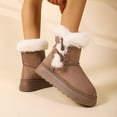 thumbnail image 5 of FRSASU Women's Snow Boots Anti-Slip Mid-calf Winter Boots Faux Fur Lined Winter Comfortable Suede Snow Boots Khaki, 5 of 9