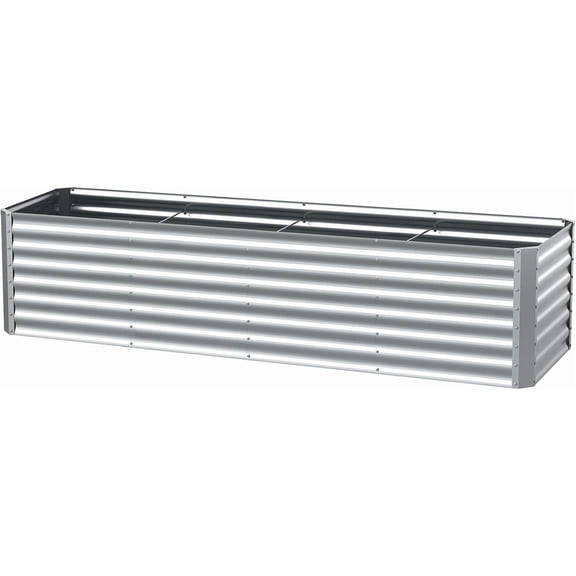 Galvanized Raised Garden Beds Outdoor 1 Pack 8×2×2ft UNTIMATY Metal Raised Garden Bed for Gardening Gifts, Galvanized Steel Planter Box for Vegetables, Silver