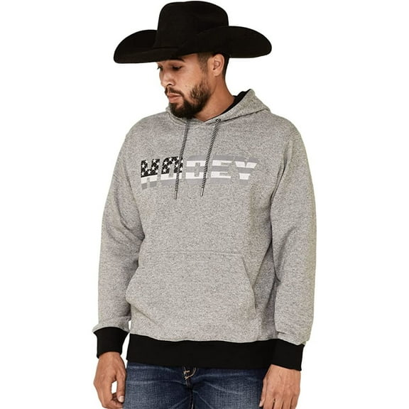 Hooey Mens Patriot Logo Graphic Grey Heather Hoodie (S)