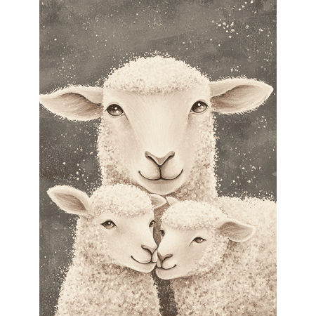 Cute Sheep Family Canvas Wall Art,Suitable for Living Room,Bedroom,Farmhouse Decor,Nursery Decor,and Office Decor