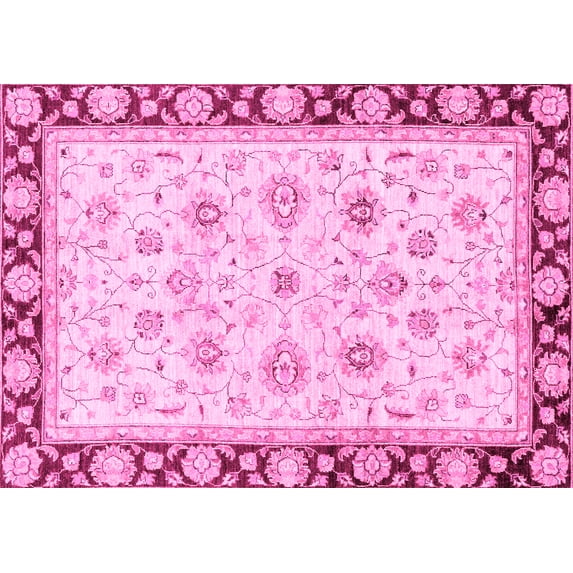 Ahgly Company Indoor Rectangle Oriental Pink Traditional Area Rugs, 3' x 5'