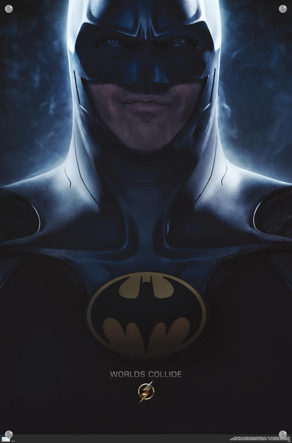 DC Comics Movie The Flash - Batman One Sheet Wall Poster with Push Pins, 14.725" x 22.375"