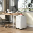 thumbnail image 3 of White 3-Drawer Lockable Mobile File Cabinet - All-Steel, Fully Assembled with Anti-Tip Design (110lbs/Drawer), 3 of 18
