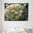 thumbnail image 2 of Ambesonne Hippie Tapestry Wall Hanging, Surreal Moon Floral Scenery, 80"x60", Reseda Green Mustard, 2 of 3