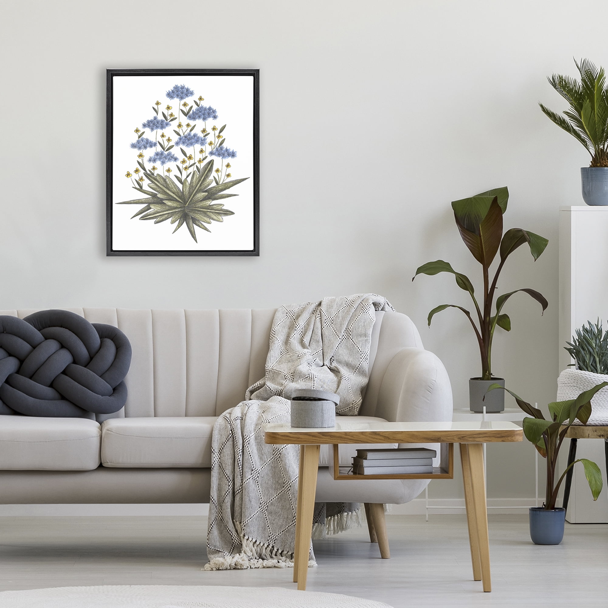 Where Wild Flowers Bloom Black Framed Floater Canvas Wall Art, design by Cecilia Battaini