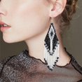 thumbnail image 3 of Boucles d'Oreilles Pendantes Longues Créatives Rétro Perlées avec Franges, 3 of 10