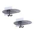 thumbnail image 1 of Oleegame 2PC Spoon And Lid Rest Bathroom Soap Dish Storage Holder Rack Soapbox Plate Tray Drain Gray, 1 of 5