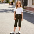 thumbnail image 6 of StSilkitty Boys Girls Capri Pants High Waisted Elastic Drawstring Cropped Pants with Pockets Lightweight Casual Trousers, 6 of 8