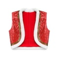 thumbnail image 3 of TTAO Kids Shiny Sequins Vest Christmas Sleeveless Open Front Dressy Waistcoat Festival Dance Coat Red 12, 3 of 5