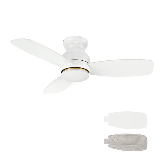 Arran 44" 3 Blades Low Profile Indoor Ceiling Fan with Remote and Light Kit