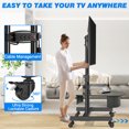 thumbnail image 4 of RTVR Upgraded Mobile TV Stand with Power Outlet for 32-85 inch Screens, Portable Adjustable Rolling TV Cart Stand with AV Shelf for Bedroom Home, 4 of 7
