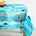 thumbnail image 5 of Blue Ocean Beach Tablecloth, Coastal Nautical Table Cover Rectangle 60 x 120 for Summer Party,Perfect for Kitchen Dinner, Restaurant,Outdoor Holiday Picnic Waterproof Table Cloth, 5 of 6