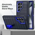 thumbnail image 5 of ELEHOLD for Samsung Galaxy S24 Ultra Hybrid Rugged Case with HD Screen Protector,Hard Protective Invisible Kickstand Non-Slip Drop-Proof Shockproof Anti-Scratch Heavy Duty Cover,Darkblue+Blue, 5 of 7