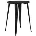 thumbnail image 4 of Flash Furniture Commercial Grade 30" Round Black Metal Indoor-Outdoor Bar Table Set with 2 Vertical Slat Back Stools, 4 of 5