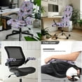 thumbnail image 2 of SCRAWLGOD Floral Dachshund Violet 3 Pieces Stretch Computer Chair Cover with Arm Protector Non-Slip Washable Rotating Chair Covers Crease Resistant Gaming Chair Slipcover, L, 2 of 7