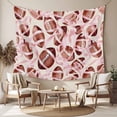 thumbnail image 2 of Pink Football Ribbon Large Tapestry for Bedroom Wall Hanging Tapestry, Modern Game Ball Watercolor Ceiling Backdrop Tapestries Poster Blanket Wall Decor for Teens Room Living Room Dorm 86" x 104", 2 of 8