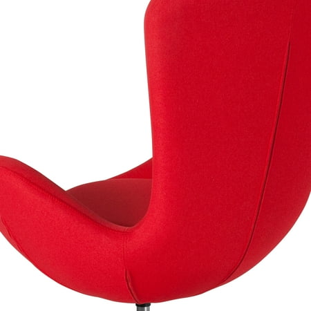 Flash Furniture - Egg Series Side Reception Chair with Bowed Seat - Red Fabric